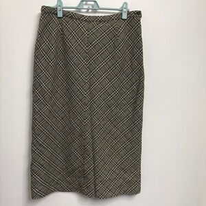 Gap Womens Brown Plaid Wool Blend Tweed Midi Pencil Skirt Size 14 RN 54023